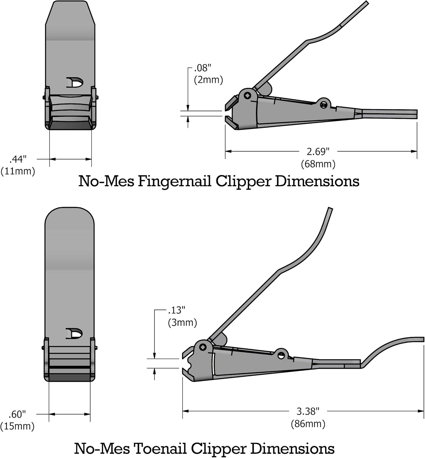 The Tribalist - No-mes: Stainless Steel Fingernail and Toenail Clipper Gift Set