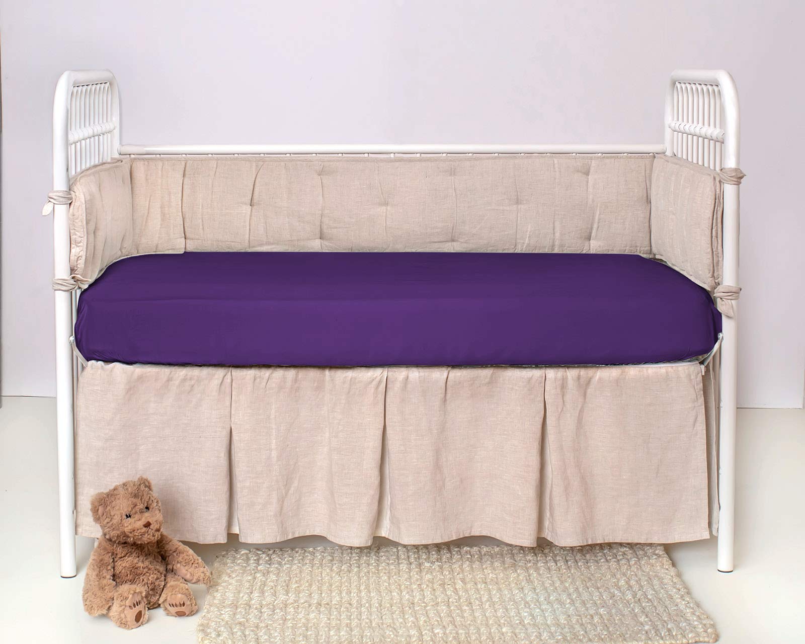 The Tribalist - PURE BAMBOO Crib Fitted Sheet (52"x28"x6") - Genuine 100% Organic Viscose Derived from Bamboo