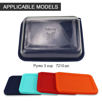 The Tribalist - Rectangle Silicone Storage Cover Lids Replacement for Pyrex 7210-PC Glass Bowls (MIX, 4 Pack)