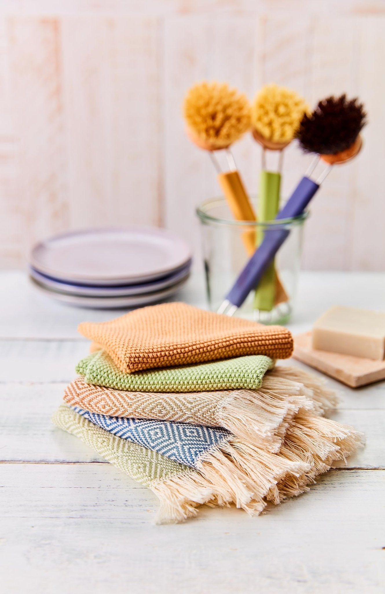 The Tribalist - Redecker: Dish Brush Bundle with Replaceable Tampico Fiber & Natural Horsehair Brush Head