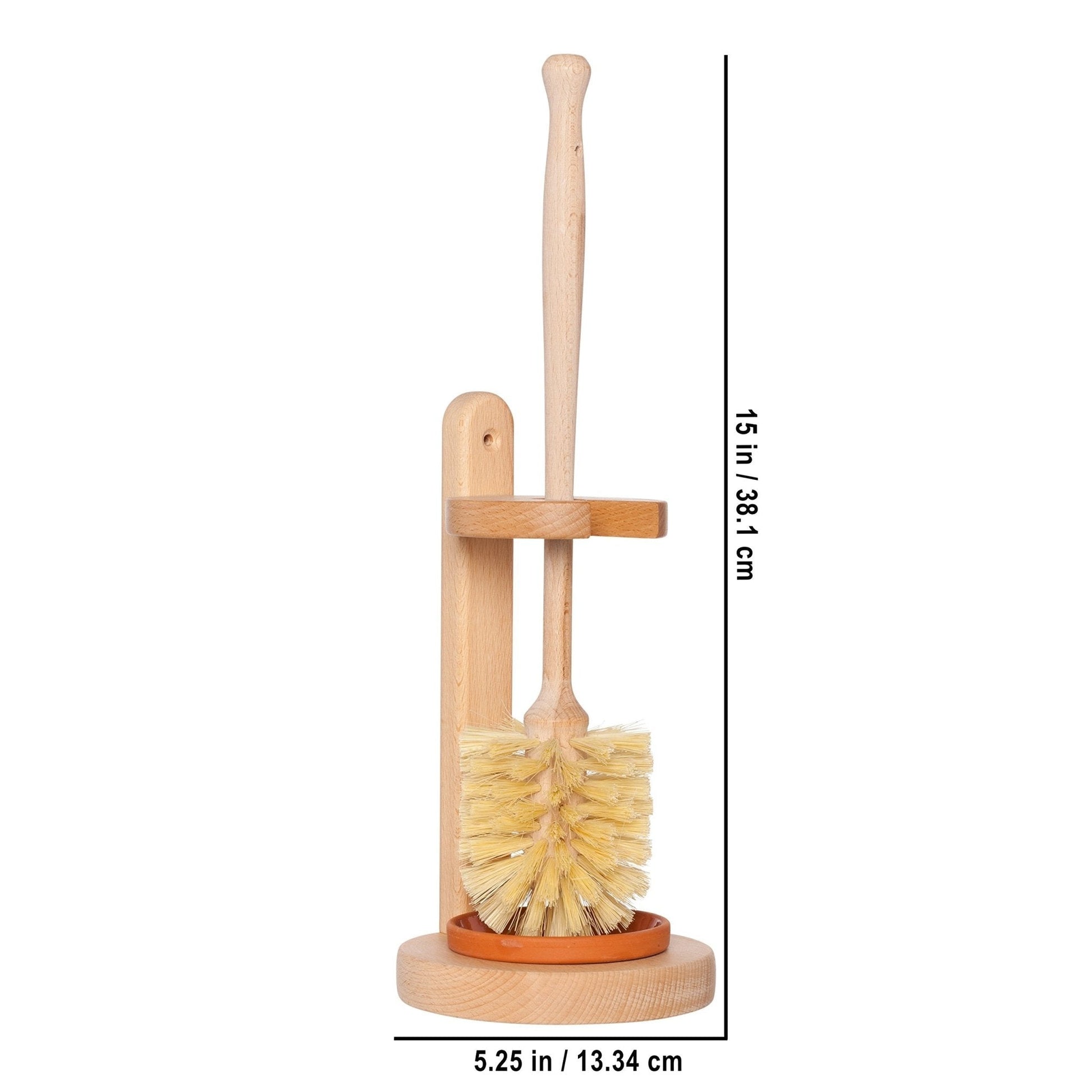 Redecker: Oiled Beechwood Toilet Brush Stand with Tampico Fiber Toilet Brush - The Tribalist