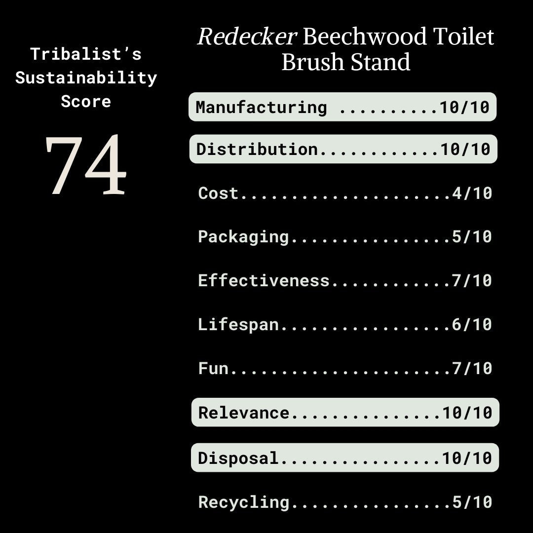 Redecker: Oiled Beechwood Toilet Brush Stand with Tampico Fiber Toilet Brush - The Tribalist