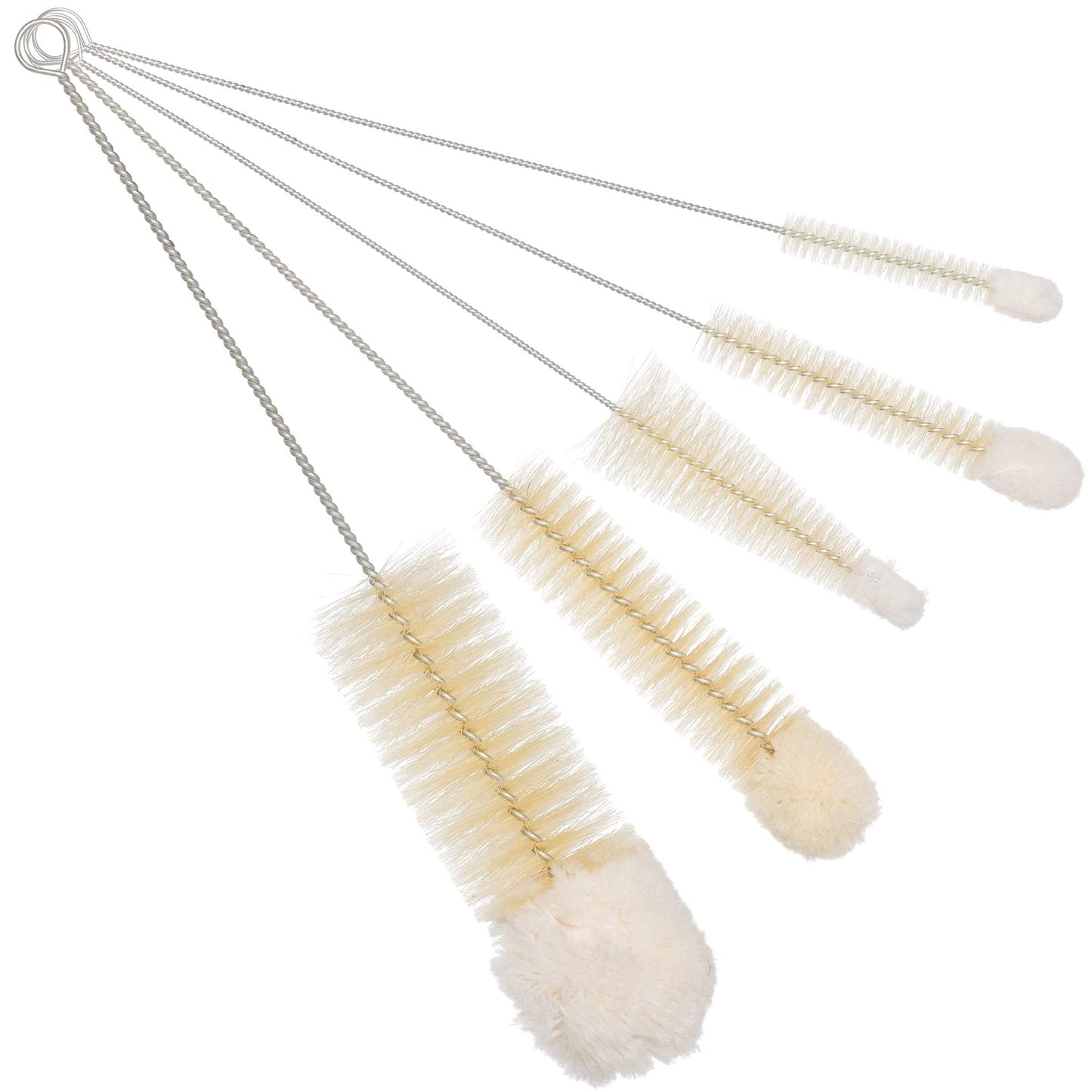 Redecker: Pig Bristle and Wool Tip Bottle Cleaning Brush Set with Wire Handles - The Tribalist