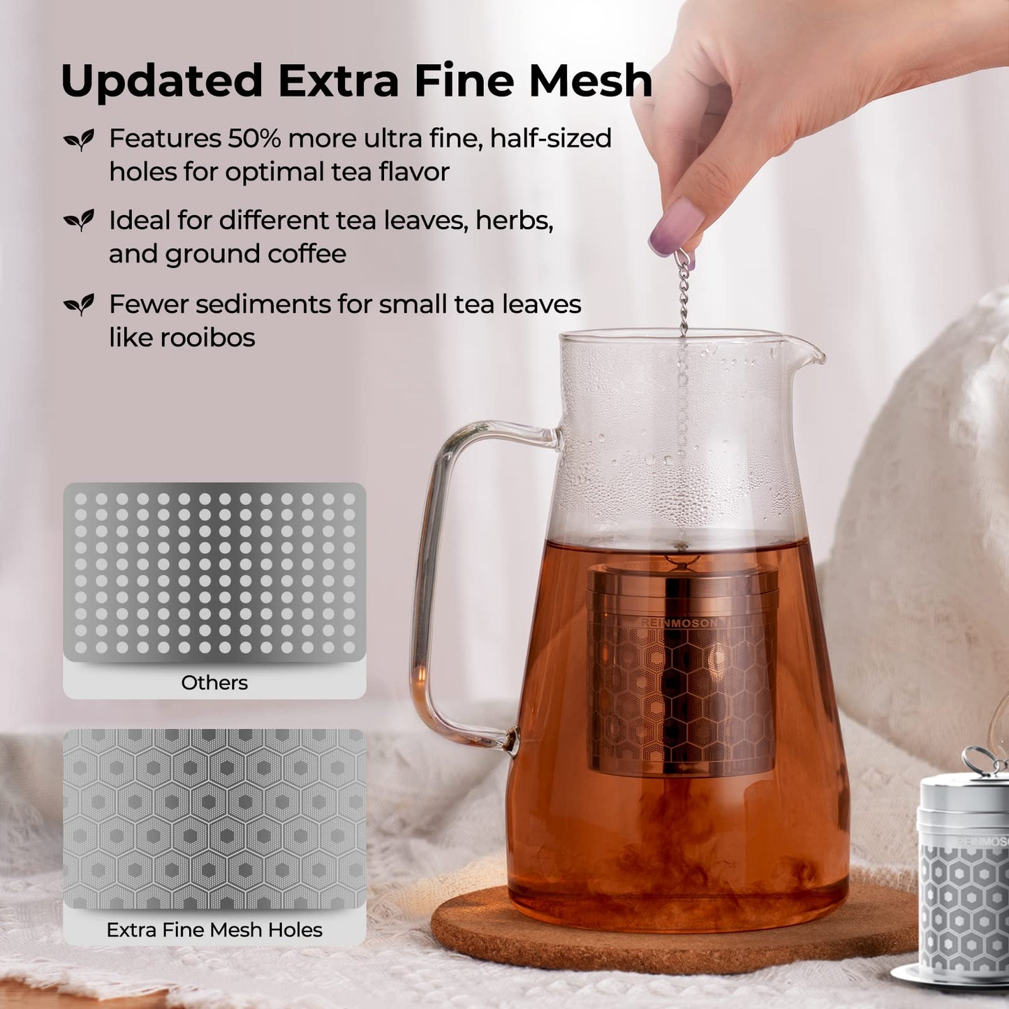 The Tribalist - Reinmoson: Extra Fine Mesh Tea Strainers Made of Stainless Steel