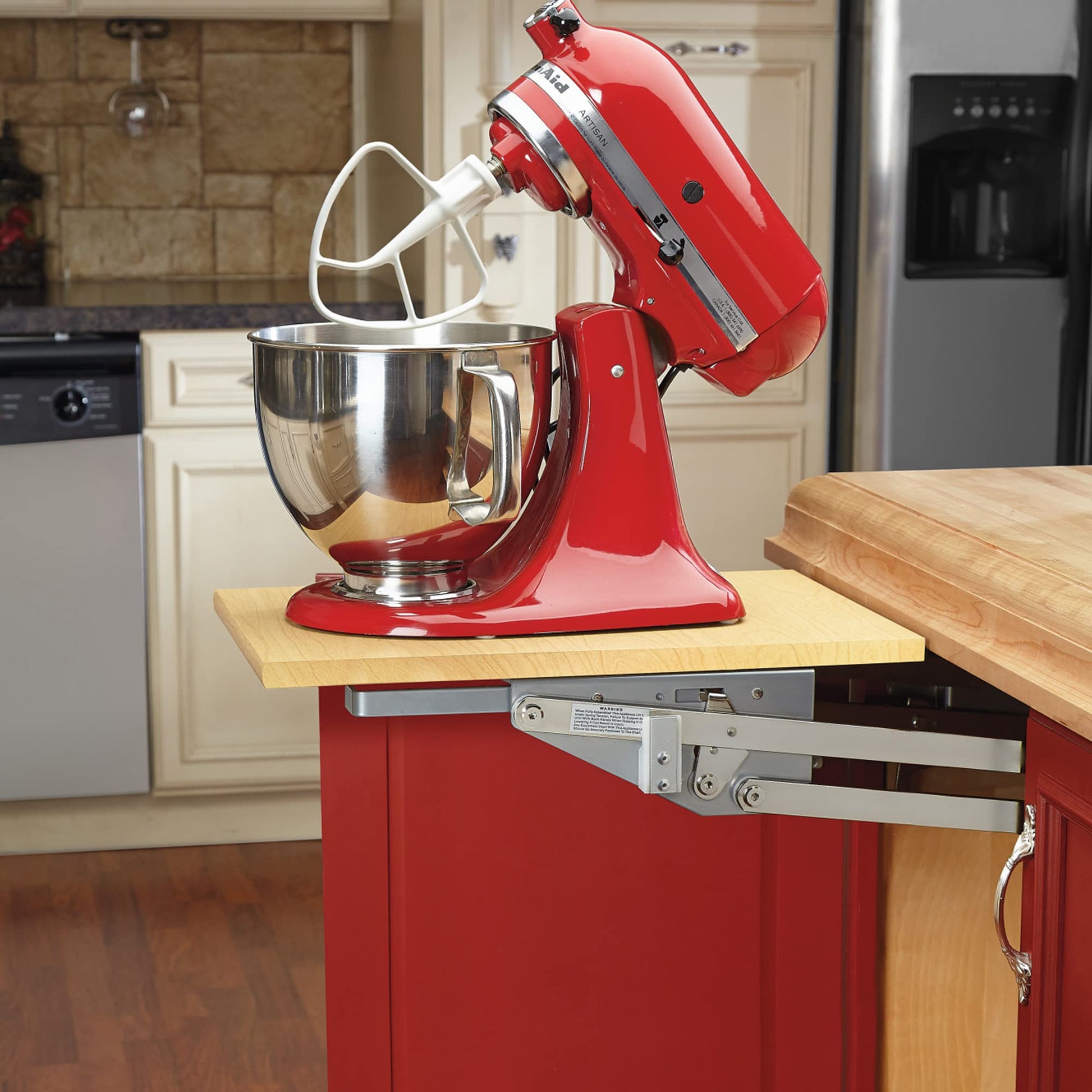 Rev - A - Shelf Kitchen Cabinet Mixer Lift System – Spring - Loaded Lift for Heavy Appliances - The Tribalist