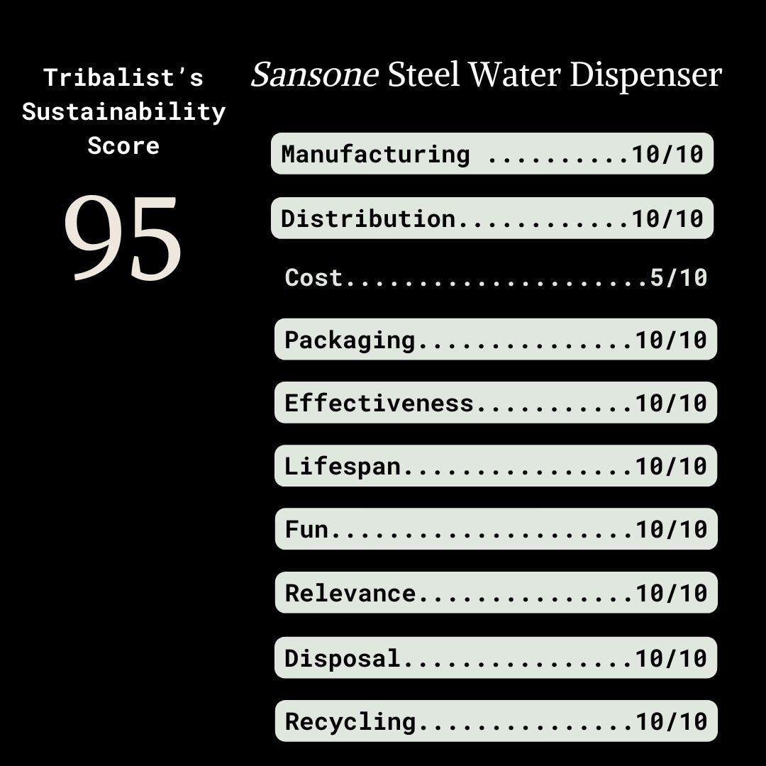 Sansone: Steel Water Dispenser, Silver - The Tribalist