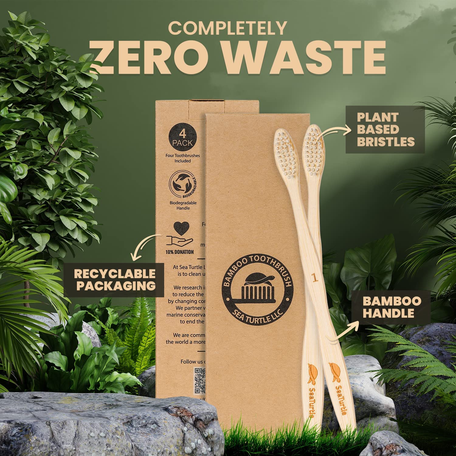 The Tribalist - Bamboo Toothbrushes | Eco-Friendly Dental Oceanic Sea Turtles