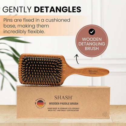 SHASH: Wooden Paddle Brush - The Tribalist