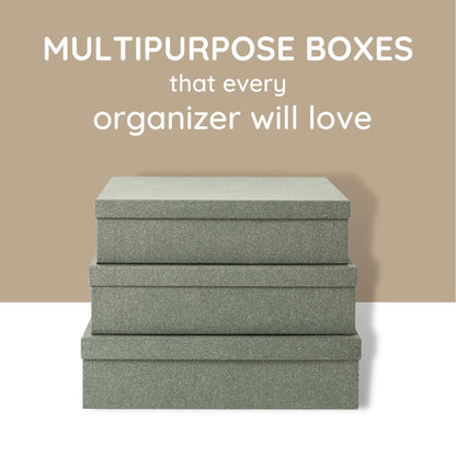 Soul & Lane: Paper Storage Boxes with Lids - from Premium Kraft Paper (Pack of 3) - The Tribalist