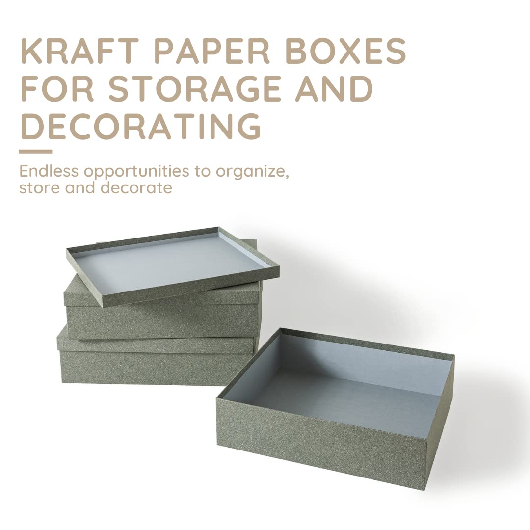 Soul & Lane: Paper Storage Boxes with Lids - from Premium Kraft Paper (Pack of 3) - The Tribalist