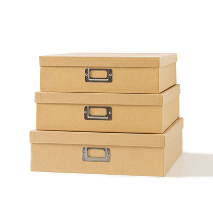 Soul & Lane: Paper Storage Boxes with Lids - from Premium Kraft Paper (Pack of 3) - The Tribalist