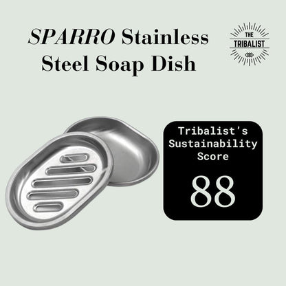 SPARRO: Double Layer Stainless Steel Soap Holder with Draining Tray - The Tribalist