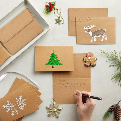 Sustainable Greetings: Kraft Paper Blank Cards and Envelopes - 4x6 inches (100 Pack) - The Tribalist