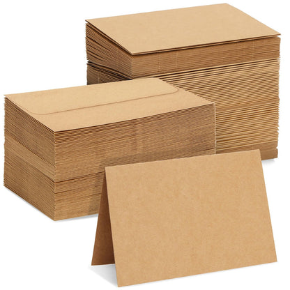 Sustainable Greetings: Kraft Paper Blank Cards and Envelopes - 4x6 inches (100 Pack) - The Tribalist