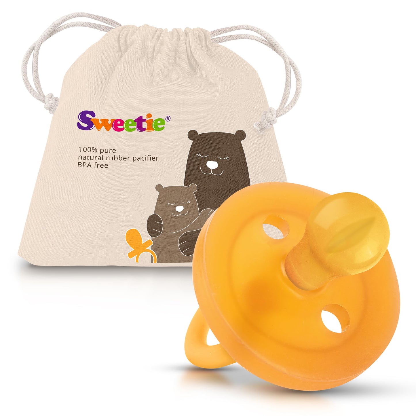 SWEETIE: Natural Rubber Pacifier – Rounded Nipple, BPA - Free, Safe for Babies - The Tribalist