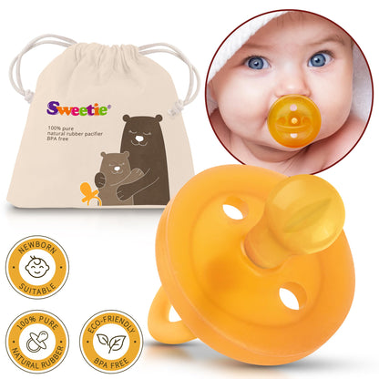 SWEETIE: Natural Rubber Pacifier – Rounded Nipple, BPA - Free, Safe for Babies - The Tribalist