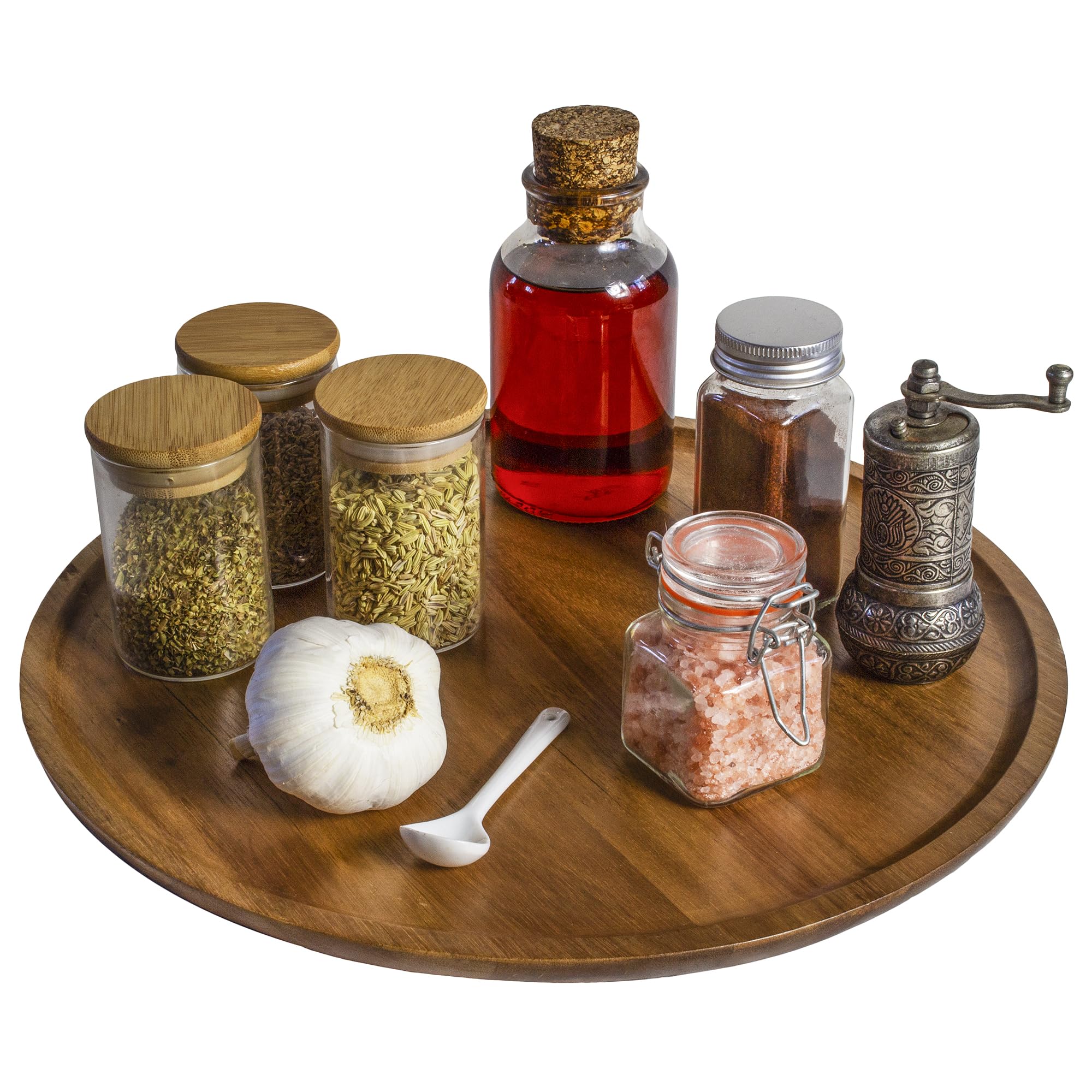 The Tribalist - TB Home: Acacia Wood Lazy Susan Organizer