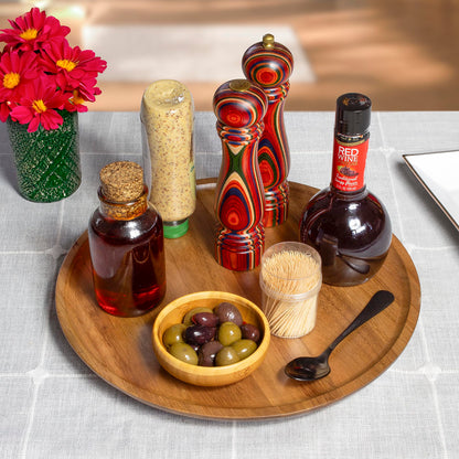 The Tribalist - TB Home: Acacia Wood Lazy Susan Organizer