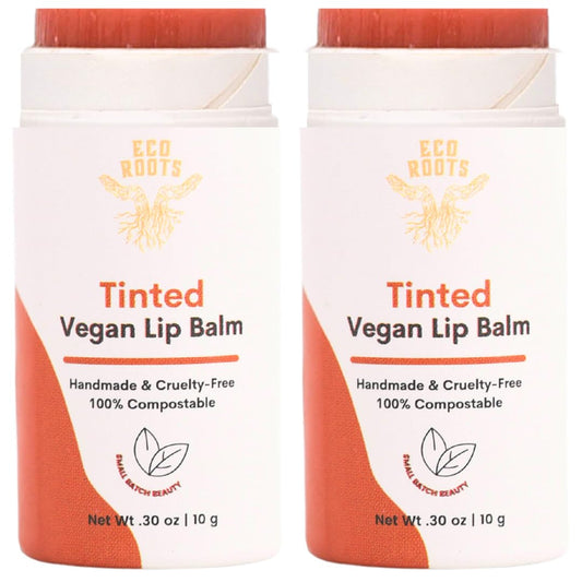 Tinted Lip Balm 2 Pack - Organic and Vegan Lip Moisturizer - Cruelty - Free with Compostable Packaging - The Tribalist