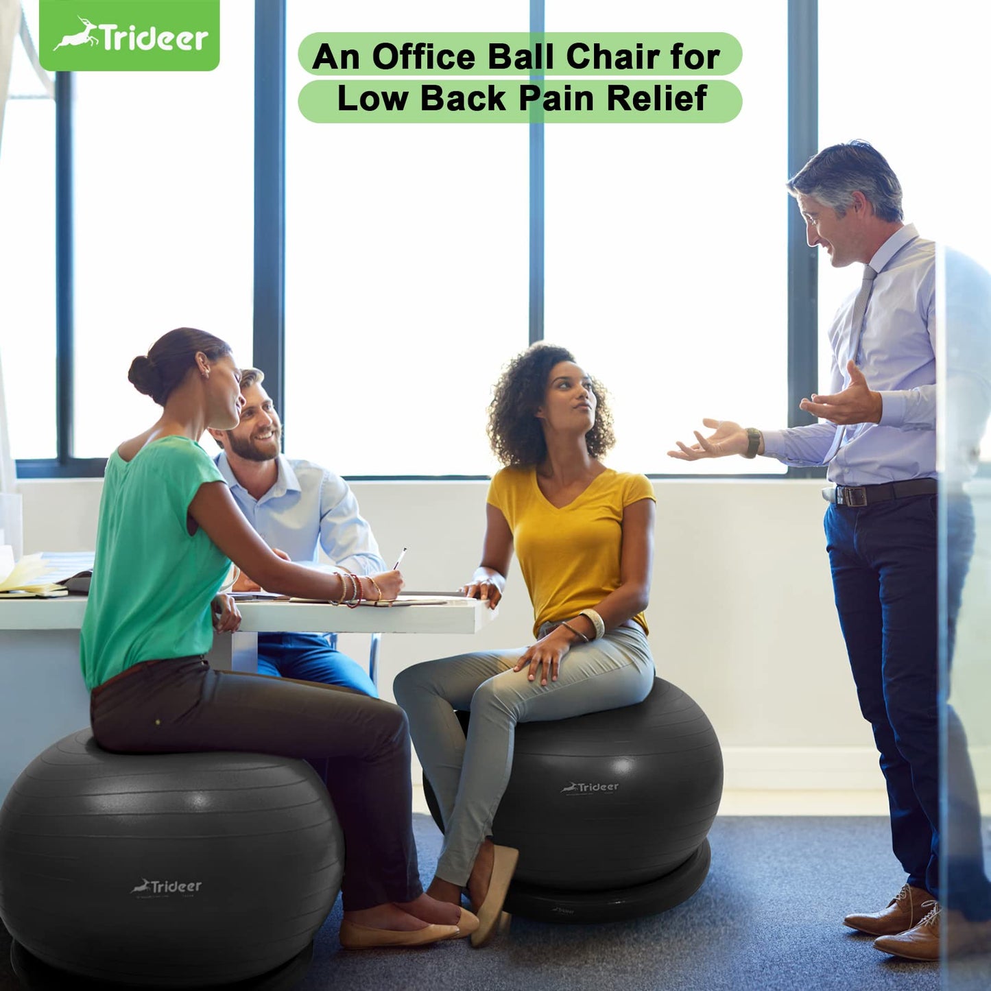 The Tribalist - Trideer Ball Chair Yoga Ball Chair Exercise Ball Chair with Base for Home, Pregnancy Ball with Pump