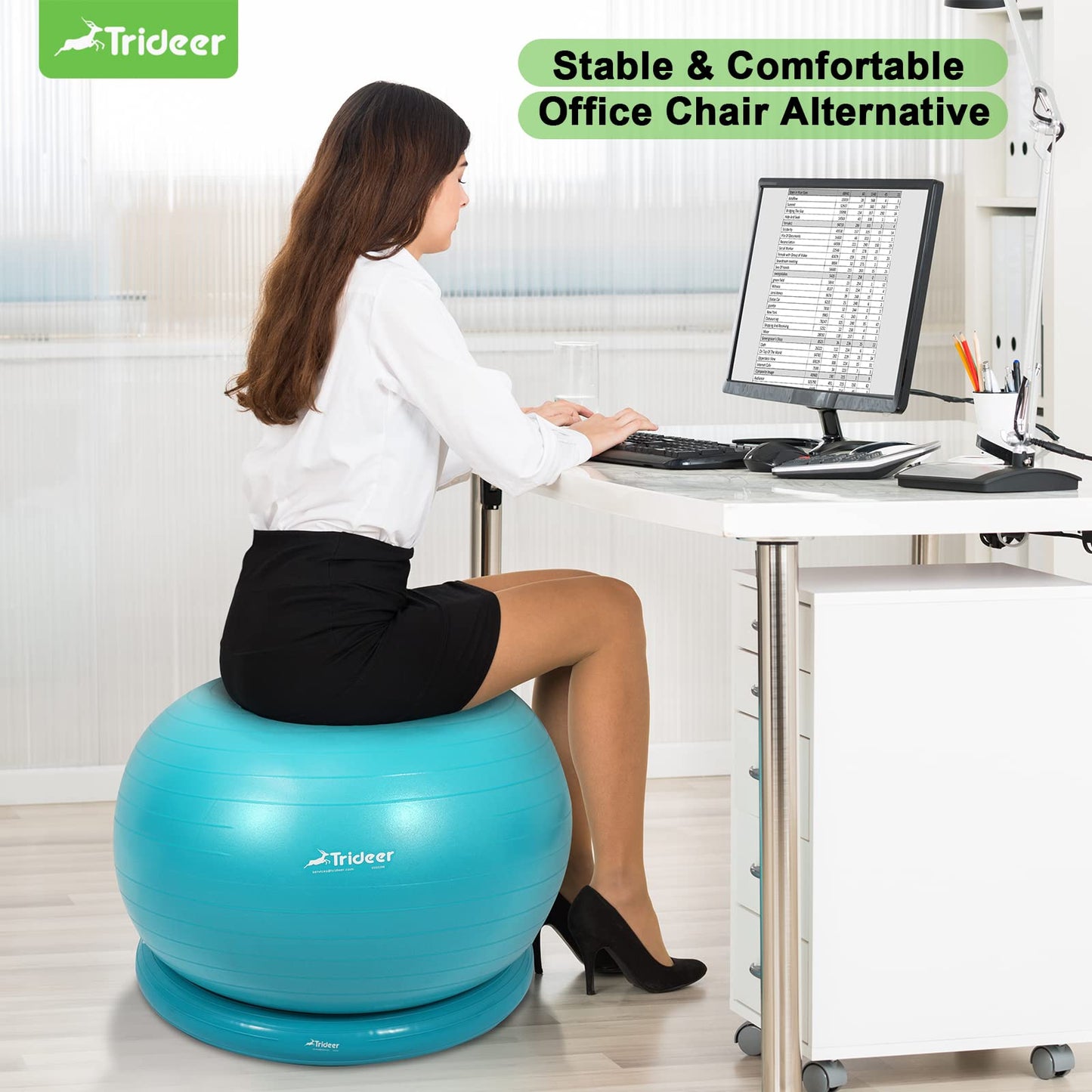 The Tribalist - Trideer Ball Chair Yoga Ball Chair Exercise Ball Chair with Base for Home, Pregnancy Ball with Pump