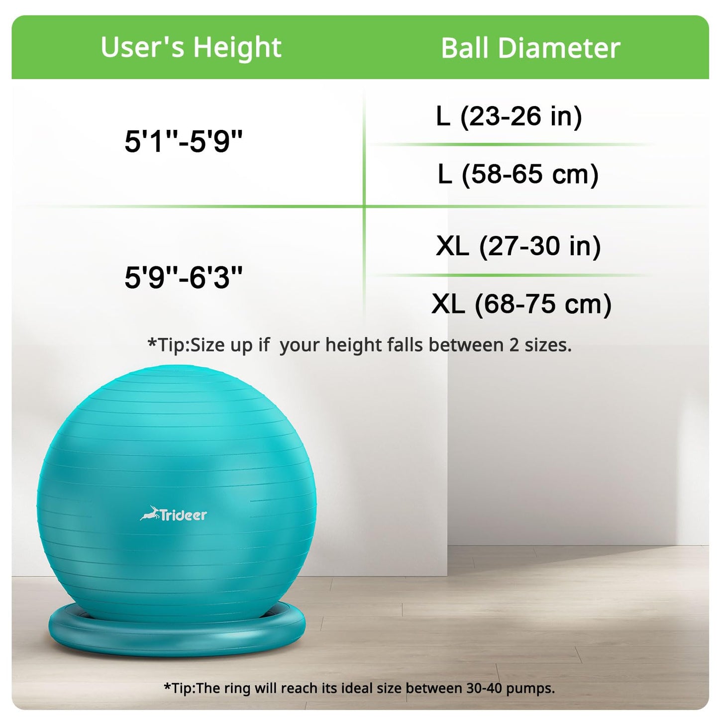 The Tribalist - Trideer Ball Chair Yoga Ball Chair Exercise Ball Chair with Base for Home, Pregnancy Ball with Pump