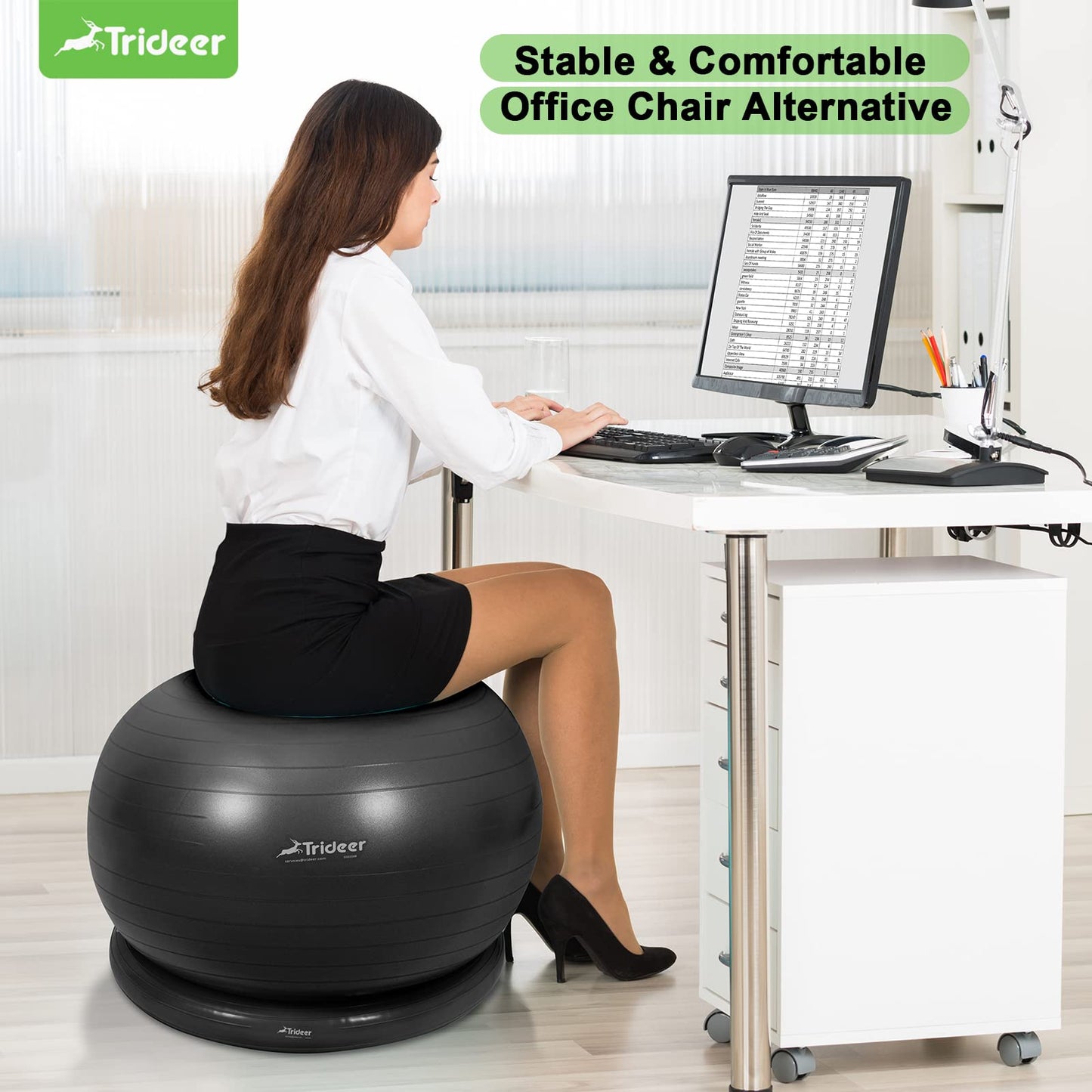 The Tribalist - Trideer Ball Chair Yoga Ball Chair Exercise Ball Chair with Base for Home, Pregnancy Ball with Pump