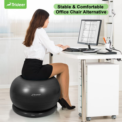 The Tribalist - Trideer Ball Chair Yoga Ball Chair Exercise Ball Chair with Base for Home, Pregnancy Ball with Pump