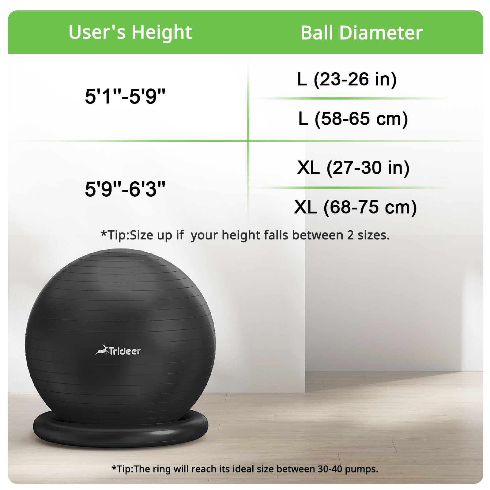 The Tribalist - Trideer Ball Chair Yoga Ball Chair Exercise Ball Chair with Base for Home, Pregnancy Ball with Pump