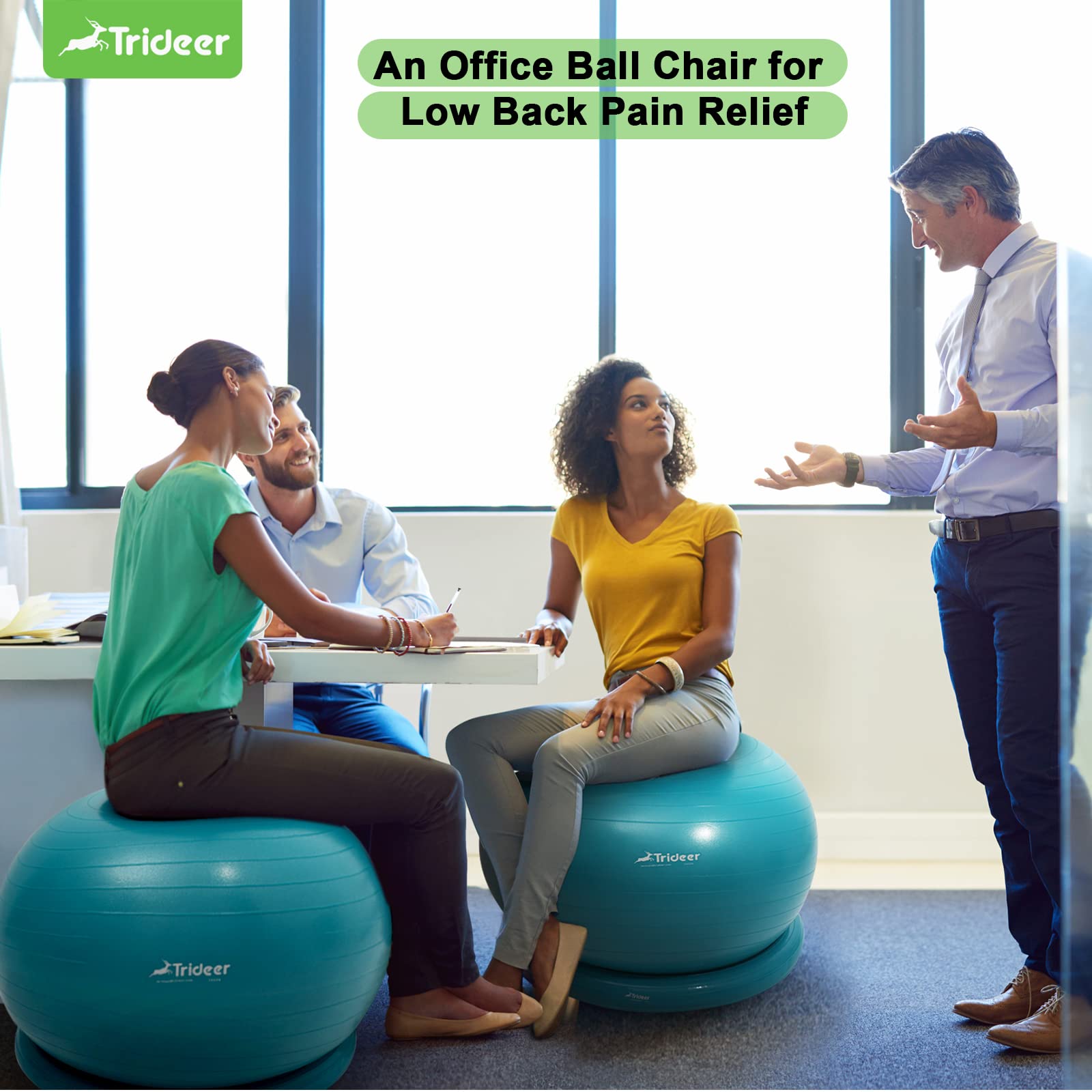 The Tribalist - Trideer Ball Chair Yoga Ball Chair Exercise Ball Chair with Base for Home, Pregnancy Ball with Pump