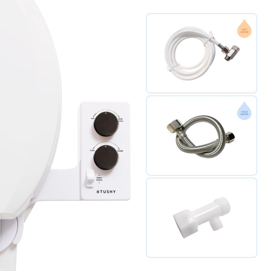 TUSHY: 3.0 Warm Water Spa Bidet Attachment - Adjustable Pressure, Self - Cleaning, Undersink Connection - The Tribalist