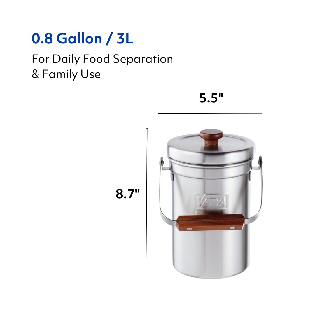VATYA: Stainless Steel Kitchen Compost Bin - The Tribalist