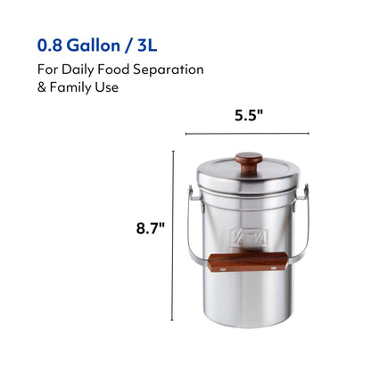VATYA: Stainless Steel Kitchen Compost Bin - The Tribalist