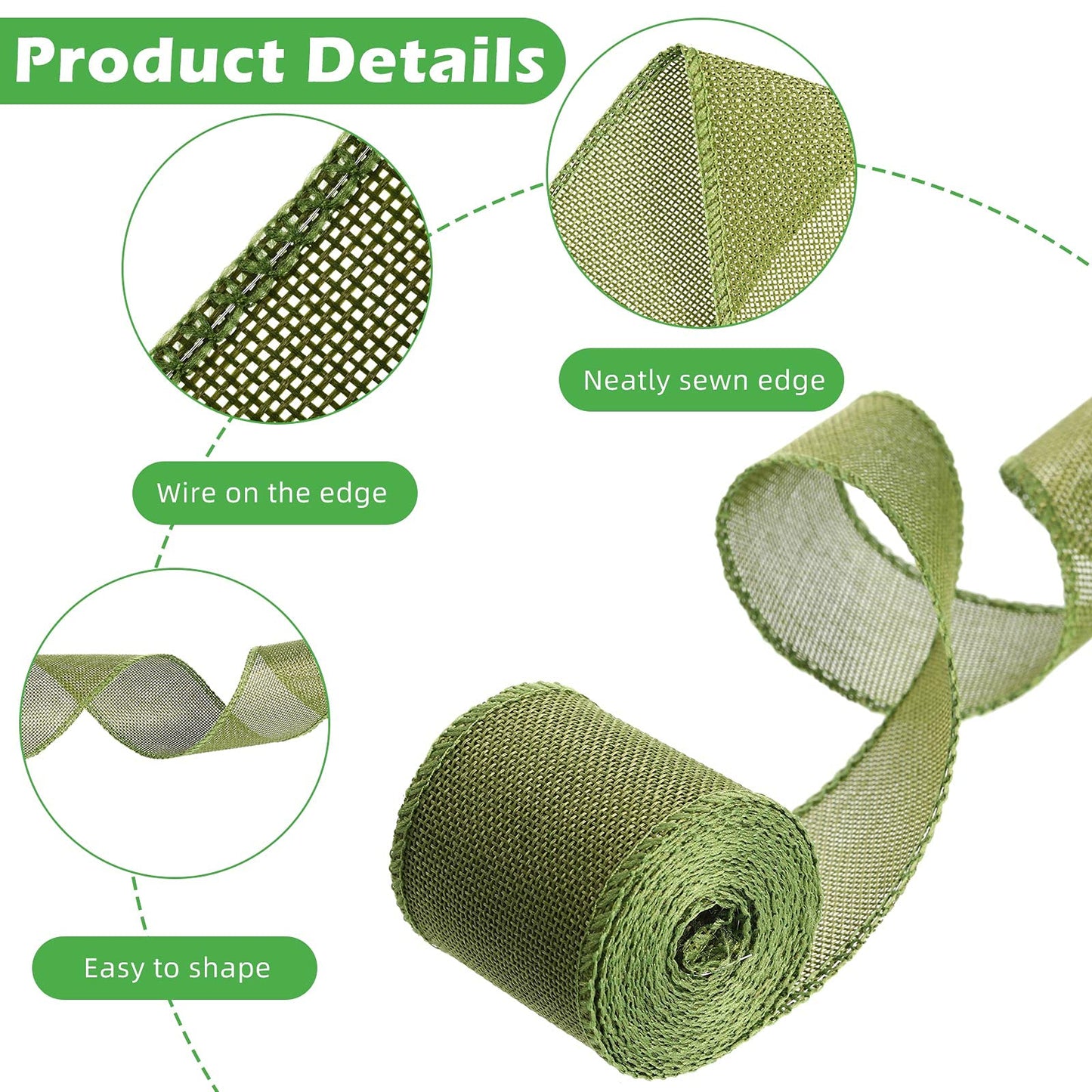 WILLBOND: Natural Burlap Wired Ribbons – Set of 8 Rolls for DIY Crafts & Gift Wrapping - The Tribalist