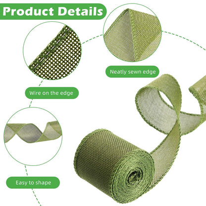 WILLBOND: Natural Burlap Wired Ribbons – Set of 8 Rolls for DIY Crafts & Gift Wrapping - The Tribalist