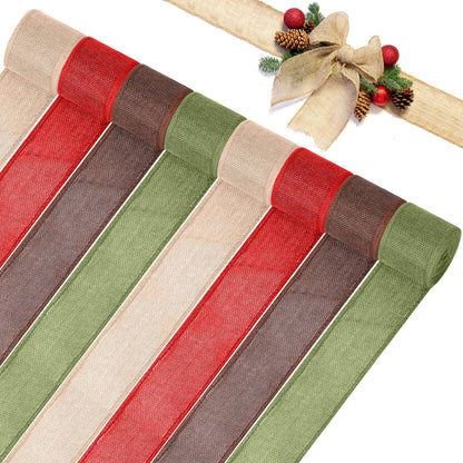 WILLBOND: Natural Burlap Wired Ribbons – Set of 8 Rolls for DIY Crafts & Gift Wrapping - The Tribalist