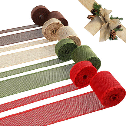 WILLBOND: Natural Burlap Wired Ribbons – Set of 8 Rolls for DIY Crafts & Gift Wrapping - The Tribalist