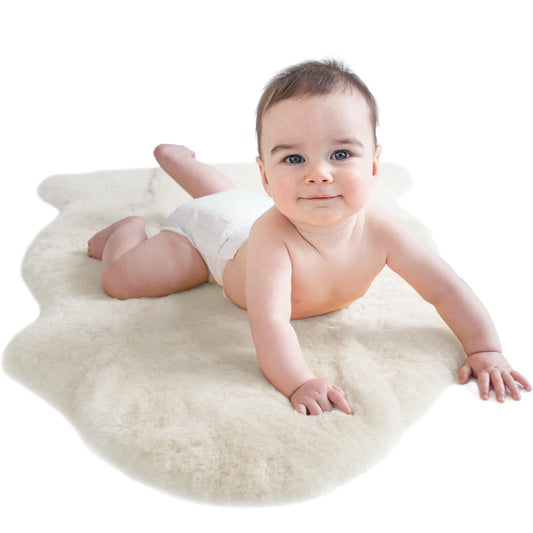 Woolino: 100% Natural Australian Merino Wool Sheepskin Rug – Luxuriously Soft Lambskin Baby Carpet - The Tribalist