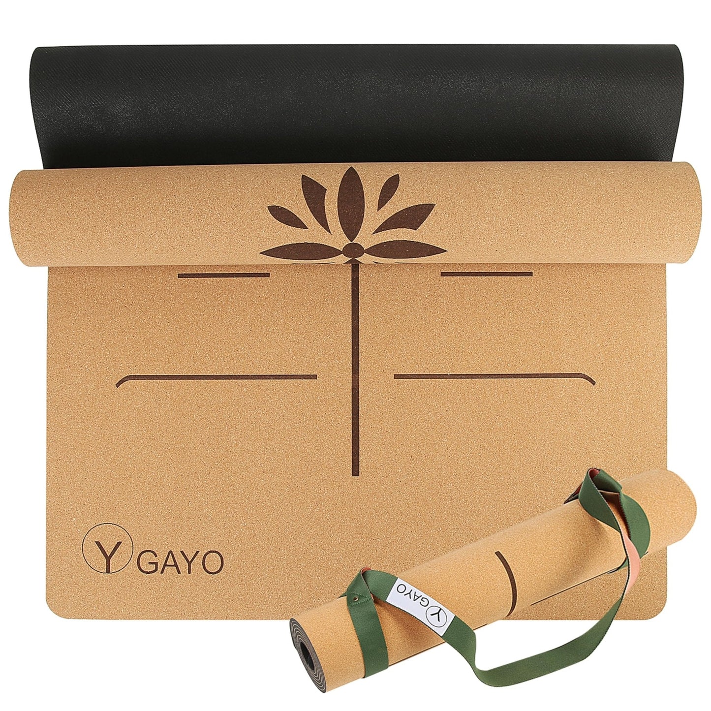 Y O GAYO: Premium Non - Slip Cork Yoga Mat – 5mm Thick, Natural Rubber Base, Eco - Friendly with Alignment Lines - The Tribalist